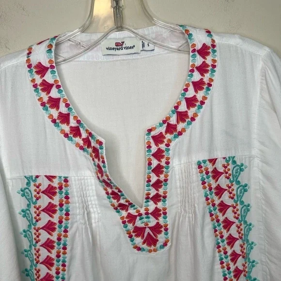 Vineyard Vines Embroidered Tunic Cover Up Size Small - Picture 3 of 13